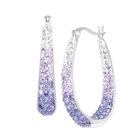 Lavender Ombre' Crystal Earrings - Picture 1 of 2